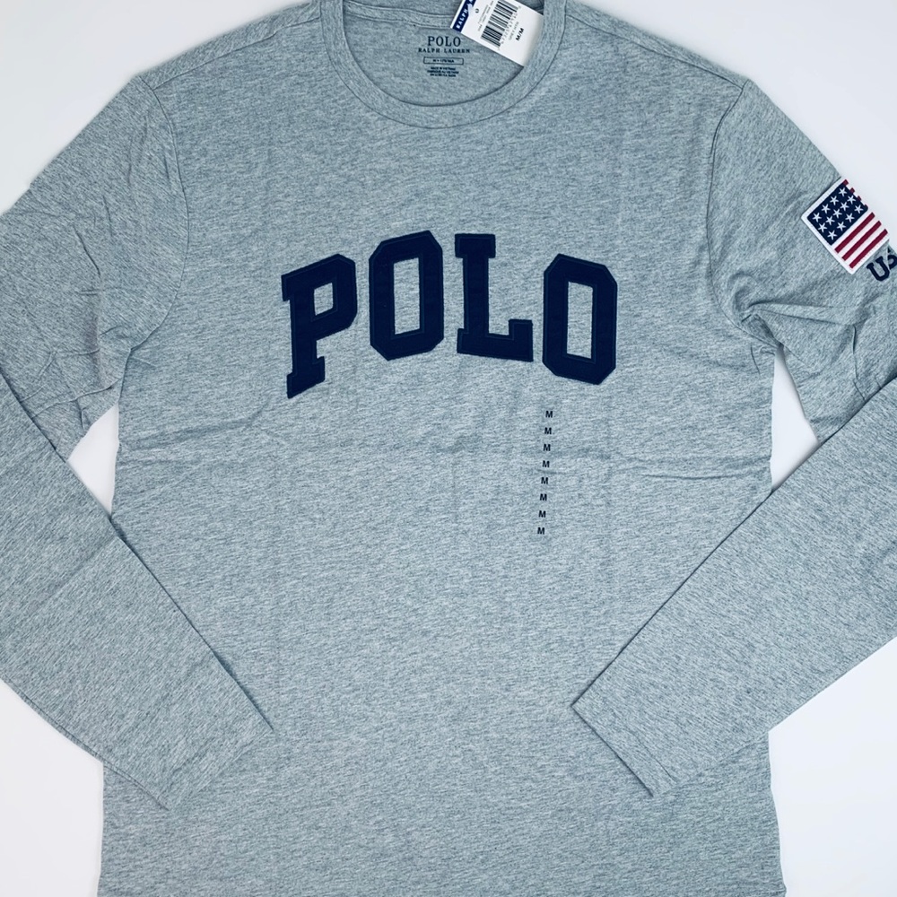 Polo Ralph Lauren US Flag & Logo L/S T-Shirt M-2XL